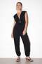 Black Comfortable Fit Elastic Waist Tie Pleated Woven Modal Trousers Tdrss26Pl00024 - 2