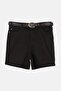Black High Waist Stretch Plus Size Shorts&Bermuda Tbbss26Ap00037 - 4
