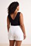 Black Fitted/V-Neck Sleeveless Gathered Soft Knitted Plus Size Blouse Tbbss26Af00224 - 3