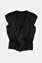 Black V-Neck Sleeveless Transparent Slim Ruffle Blouse Tdrss26Bz00100 - 5