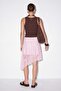 Pink Asymmetrical Cut Lace Lined Short Knee Length Skirt Tdrss26Et00076 - 4