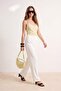 Beyaz  Wide Leg/Geniş Paça Dokuma Pantolon TWOAW22PL0139 - 5