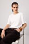 Wardrobe Essentials-Ekru Regular/Normal Kalıp Vatkalı Örme T-Shirt TWOSS26TS00005