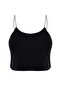 Siyah-Beyaz 2'li Paket İçerikli Askılı Crop Fitted Esnek Örme Atlet TBBSS26CV00003 - 12