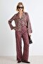 Çok Renkli Şal Desenli Saten Wide Leg/Geniş Paça Pantolon TWOAW27PL00038 - 2