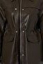 Dark Brown Oversize Midi Length Faux Leather Zippered Trench Coat Twoaw27Tr00007 - 7