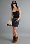 Dark Blue Extra Flexible Waist Detailed Denim Shorts Skirt Twoaw27Sr00008 - 3