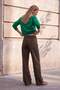 Wardrobe Essentials Kahverengi Vintage Yıkama Yüksek Bel Wide Leg Jeans TWOAW27JE00047 - 4