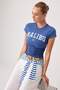 Indigo Fitted/Body-Fitting Printed Gipeli Knitted T-Shirt Twoss26Ts00382 - 8