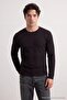 Dark Brown Regular/Comfort Fit Waffle Textured Knitted Sweatshirt Tmnaw27Sw00011 - 3