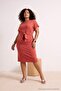 Tile Bodycon Asymmetrical Collar Tie Detail Short Soft Knitted Plus Size Dress Tbbss26Ah00319 - 2