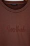 Brown Unisex Oversize Slogan Embroidered 3 Thread Knitted Sweatshirt Tmnaw27Sw00018 - 5