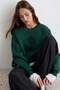 Zümrüt Yeşili Nakışlı / İşlemeli ŞEHIR Kalın Oversize/Geniş Kesim Örme Sweatshirt TWOAW27SW00157 - 2