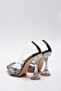 Women's Black Princess Transparent Stone Goblet Heeled Shoes 11cm Byndprs01 - 8