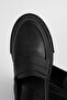 Women's Black Leather Flat Thick Sole Loafer Moccasin Shoes 4.5cm Byndlfrk02 - 7