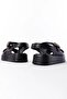 Women's Black Cpt Wedge Heeled Double Tape Buckle Leather Sandals 4cm Byndcpt03 - 8