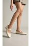 Women's Beige Buckle Leather Ballerinas 1cm Byndvb01 - 3