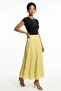 Women's Elastic Waist Layered Muslin Long Skirt - 3