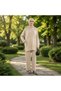 Women's Islamic Clothing Seasonal Modal Fabric Crew Neck Pocketed Tunic Top and Bottom Set - 5