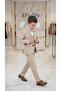 Pointelle Boys' Jacketed Tuxedo Suit / Jacket, Trousers, Vest, Shirt and Bow Tie - 3