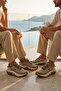 Beige Mesh Lightweight Flexible Memory Sole Unisex Sports Shoes Flystep g - 3