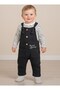 Baby Boy Striped Long Sleeve Shoulder Tie Salopet 9-24 Months Blue