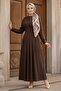 Bat Sleeve Modal Dress 1700 - Brown - 4