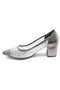 Feles Transparent Stone Detailed Cinderella Classic Heeled Women's Shoes Platinum - 4