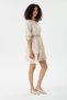 Women's Above Knee Two Layered Lace Detailed Capri Sleeve Linen Dress - 7