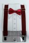 Claret Red Children's Trouser Hanger and Bow Tie Set