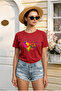 Unisex Short Sleeve Round Neck Heart Butterflies Printed Solid Color t Shirt