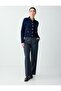 Navy Blue Long Sleeve Shirt Collar Button Detailed Knitwear Cardigan - 2