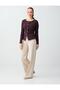 Stone Normal Waist Flared Woven Long Trousers - 2