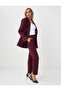 Burgundy High Waist Straight Cut Woven Trousers - 4