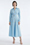 Waist-Fitting Button-Detail Cotton Midi Shirt Dress - 5