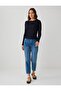 Black Slim Fit Long Sleeve Boat Neck Knitted Blouse - 2