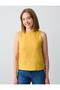 Mustard 100% Linen Round Neck Sleeveless Woven Blouse