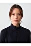 Black Slim Fit Turtleneck Zippered Sports Jacket - 5