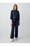 Navy Blue Relaxed Fit Long Sleeve Linen Blend Shirt - 2