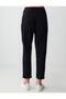 Black High Waist Regular Leg Gabardine Woven Trousers - 6