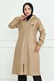 Leather Detailed Cap Beige 19213 - 2