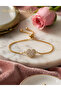 Gold Color Multi Stone Heart Elevator Steel Bracelet