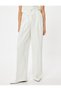 Palazzo Trousers High Waist Pleated Detailed Textured Viscose Fabric with Pockets - 3