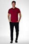 Mecit 2769 Burgundy Plus Size Men's Pajama Set with Shorts - 2