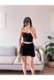 Women's Black Chain Strap Blouse & Skirt Set with Buckle Detail - 3