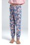 U.S. Polo Assn. Girl's Floral and Text Print Detailed Patterned Long Bottom Pajama Set 4-8 Years Salmon - 4