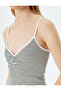 Striped V-Neck Slim Fit Ribbed Undershirt with Rope Straps - 5