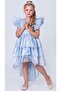 Girl's Tailed, Crowned Vragia Evening Dress M00745 Blue - 2