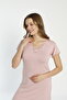 Women's Collar Lace Short Sleeve Plus Size Powder Pink Combed Cotton Nightgown - 2