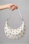 Women's White Color Staple Detailed Medium Size Hand and Shoulder Bag Stylish and Trendy Design